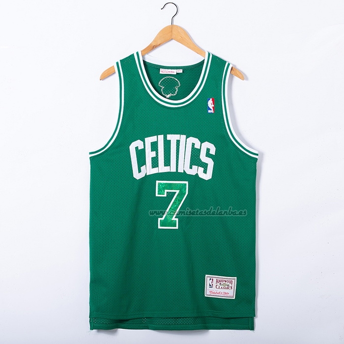 Camiseta Boston Celtics Jaylen Brown NO 7 Snakeskin Hardwood Classics 2021 Verde